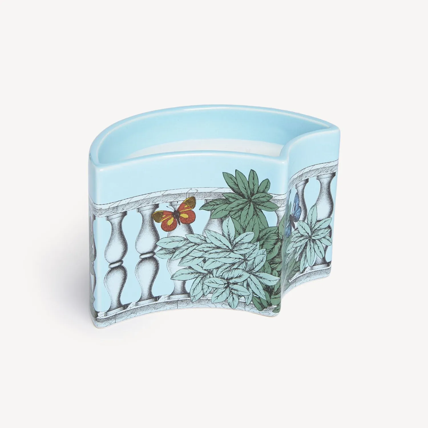 Discount Candela Profumata Nel Vaso Nel Mentre - Decoro Farfalle E Balaustra - Fragranza Giardino Segreto Candele Profumate