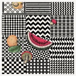 Clearance Carta Da Parati Frutta E Geometrico Sfondo