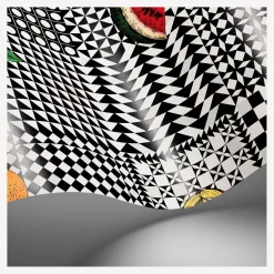 Clearance Carta Da Parati Frutta E Geometrico Sfondo