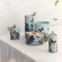 Clearance Nel Mentre Candela Profumata Alta - Decoro Farfalle E Balaustra - Fragranza Giardino Segreto Candele Profumate