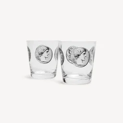 Discount Set 2 Bicchieri Acqua Cammei Bicchieri E Sottobicchieri