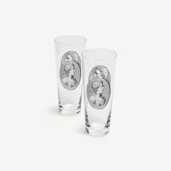 Cheap Set 2 Bicchieri Soda Cammei Bicchieri E Sottobicchieri