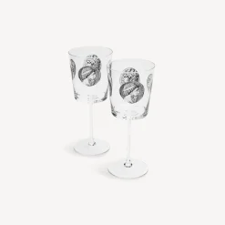 Shop Set 2 Calici Vino Cammei Bicchieri E Sottobicchieri