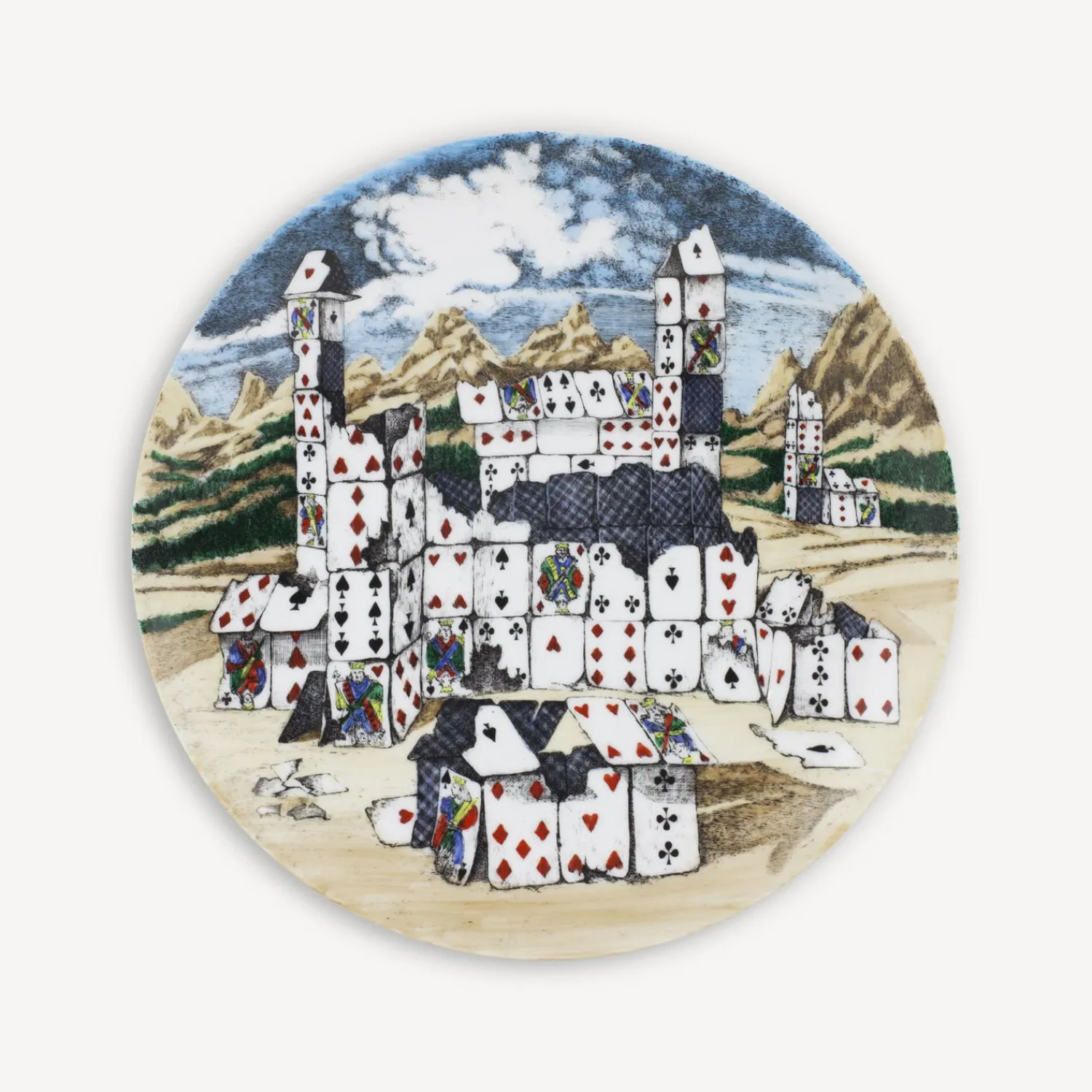 Outlet Set 12 Piatti Citta Di Carte Piatti Decorativi