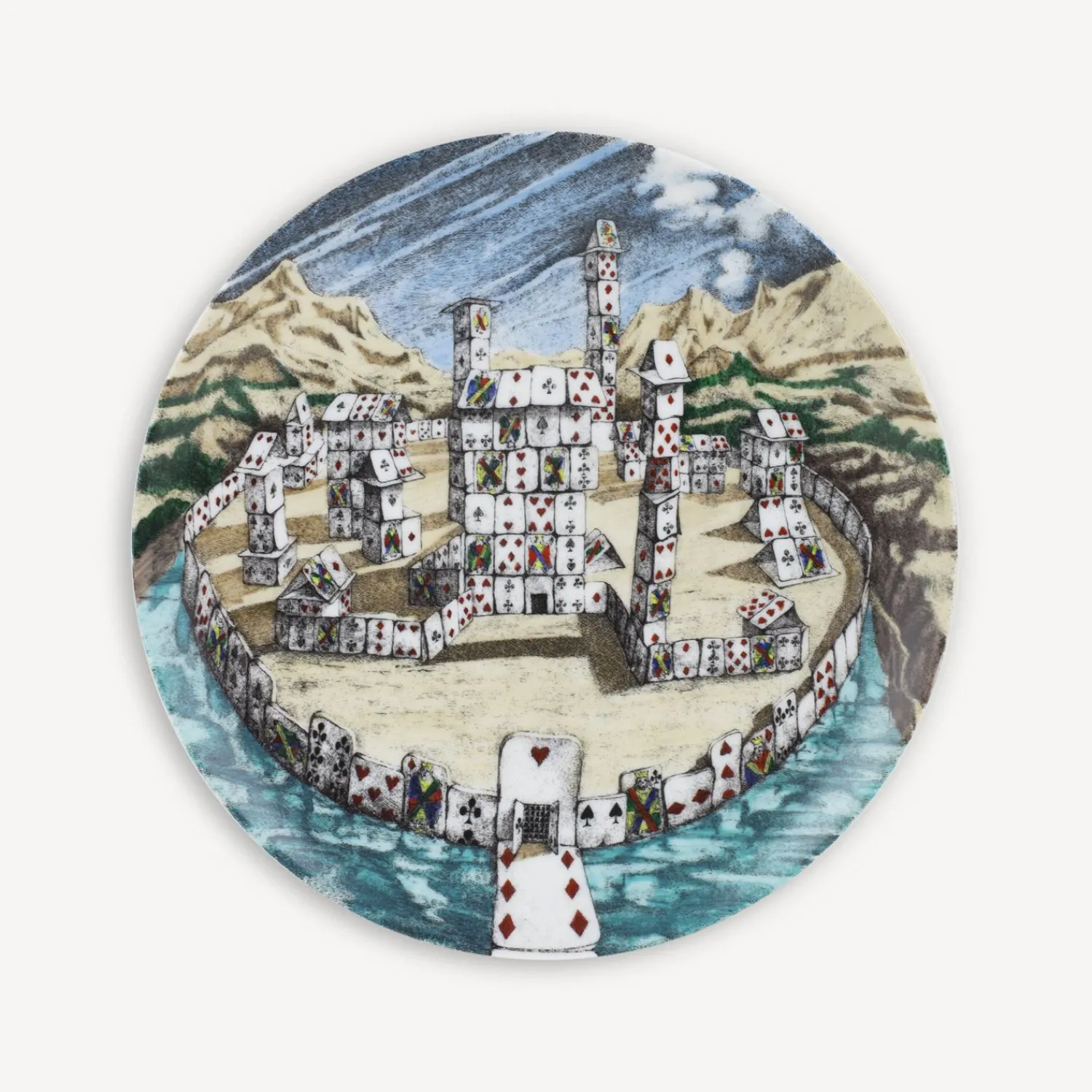 Outlet Set 12 Piatti Citta Di Carte Piatti Decorativi