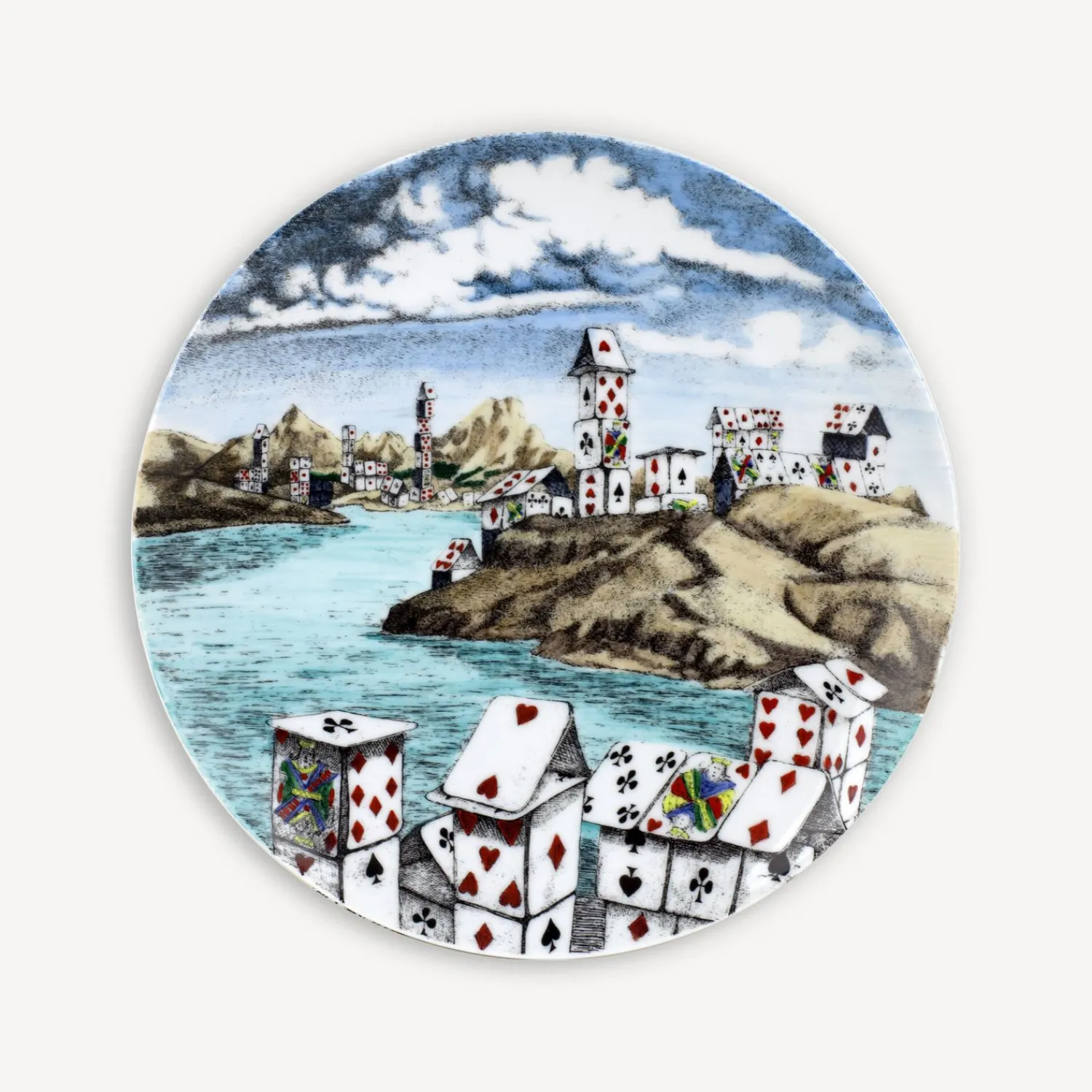 Outlet Set 12 Piatti Citta Di Carte Piatti Decorativi