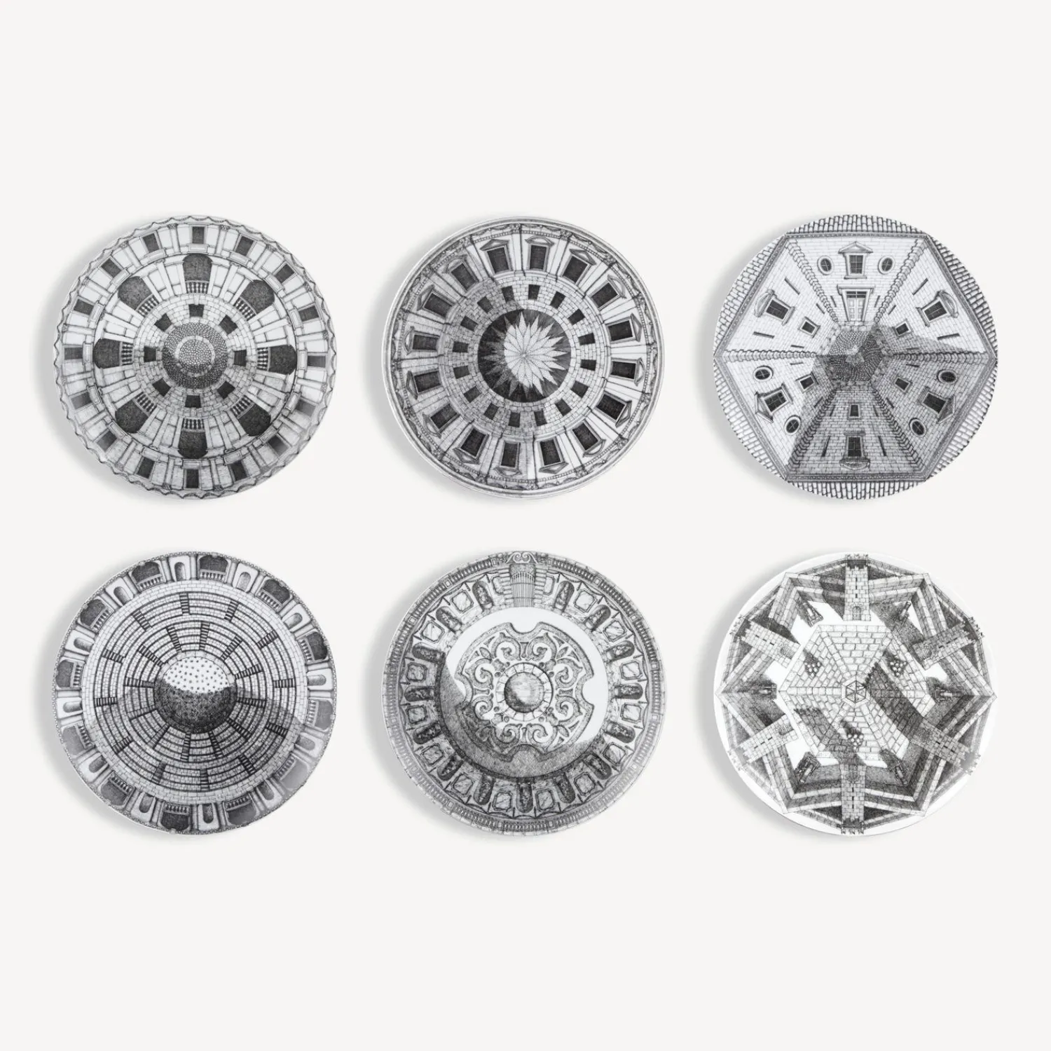 Outlet Set 6 Piatti Cortili Piatti Decorativi