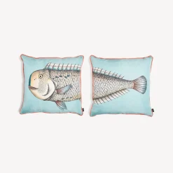 Outlet Set Di 2 Cuscini Grande Pesce Cuscini